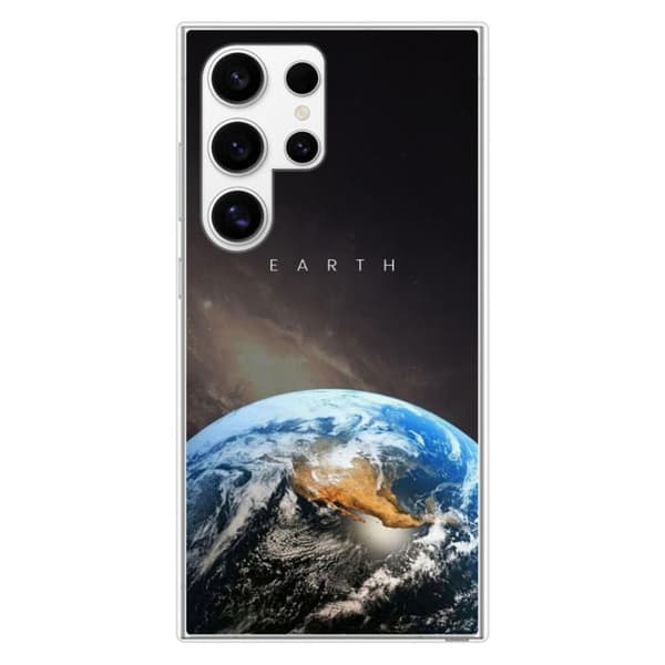 Tryckt silikonfodral som är kompatibelt med Samsung Galaxy S24 Ultra Earth