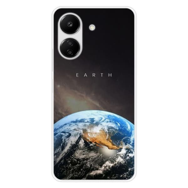 Tryckt silikonfodral som är kompatibelt med Xiaomi Redmi 13C 4G Earth