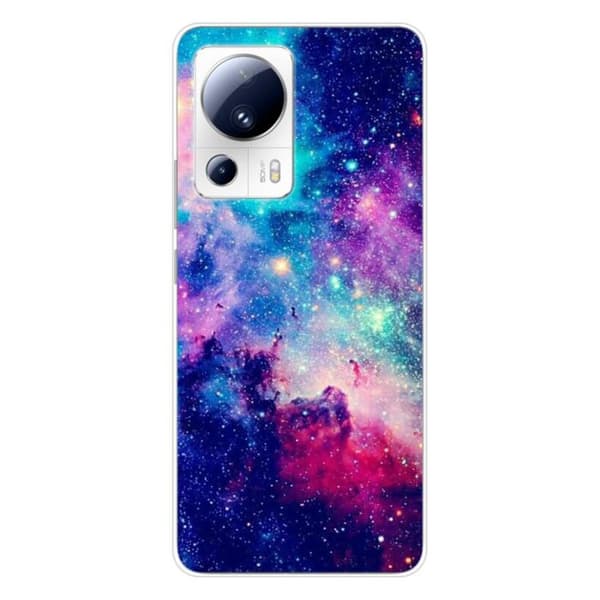 Tryckt silikonfodral som är kompatibelt med Xiaomi 13 Lite Galaxy Blue