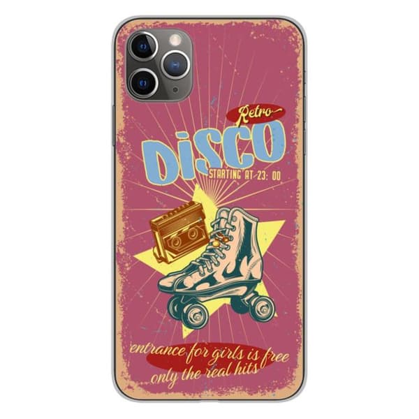 Tryckta silikontelefonfodral - 1001 fodral - Apple iPhone 11 Pro Max - Flerfärgad - Retro disco - Halvstyv