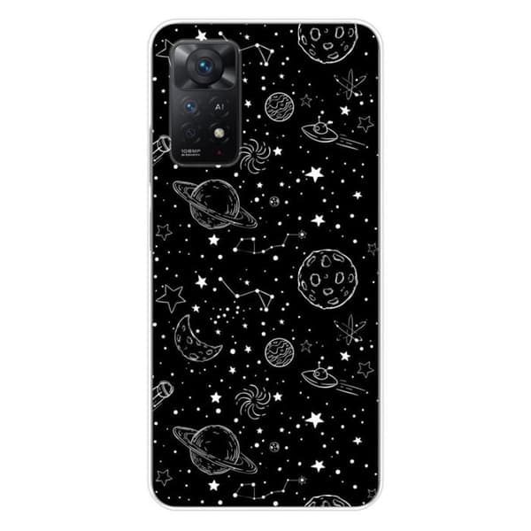 Tryckt silikonfodral som är kompatibelt med Xiaomi Redmi Note 11 Pro Plus 5G Galaxy draw