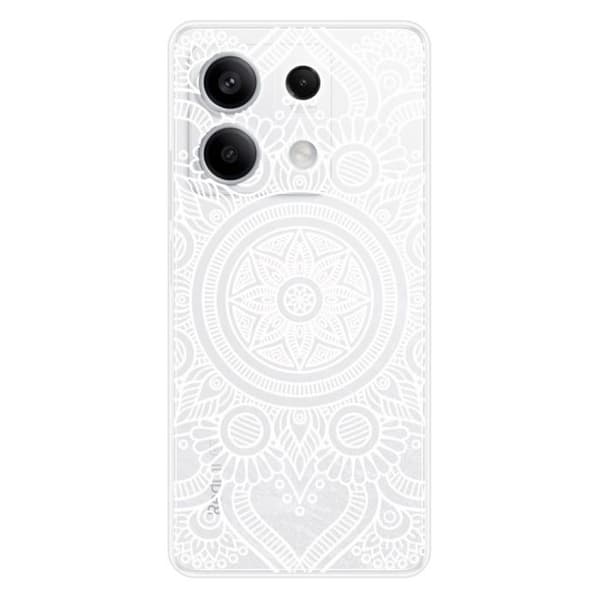 Tryckt silikonfodral som är kompatibelt med Xiaomi Redmi Note 13 5G Mandala vit