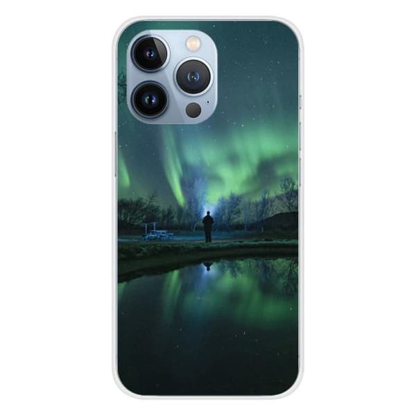 Tryckt silikonfodral som är kompatibelt med Apple iPhone 13 Pro Northern Lights