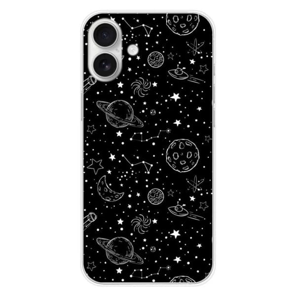 Tryckt silikonfodral som är kompatibelt med Apple iPhone 16 Plus Galaxy draw