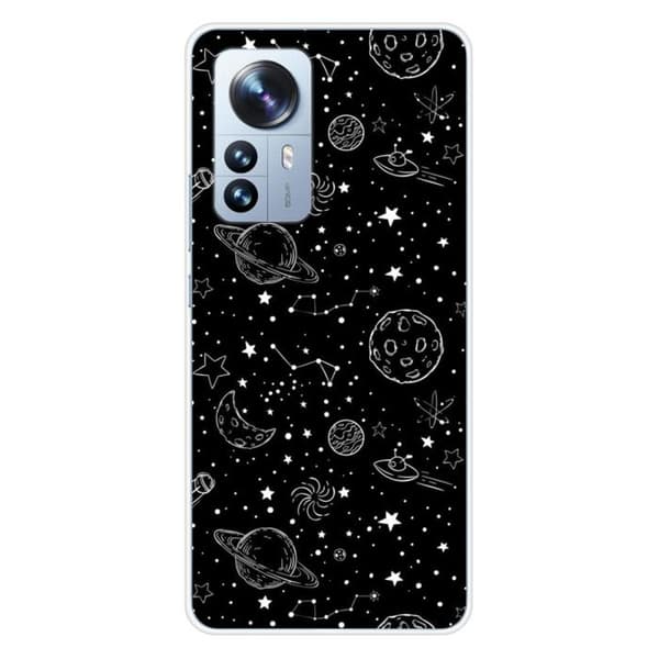 Tryckt silikonfodral som är kompatibelt med Xiaomi Mi 12 Pro Galaxy draw
