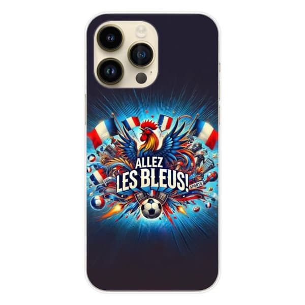 Tryckt silikonfodral kompatibelt med Apple iPhone 15 Pro Max Kom igen blues