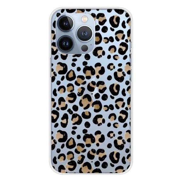 Tryckt silikonfodral som är kompatibelt med Apple iPhone 13 Pro Leopard