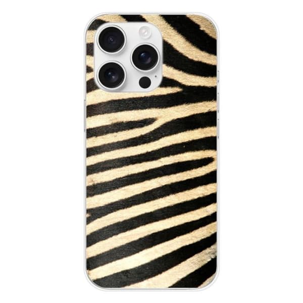 Tryckt silikonfodral som är kompatibelt med Apple iPhone 16 Pro Zebra