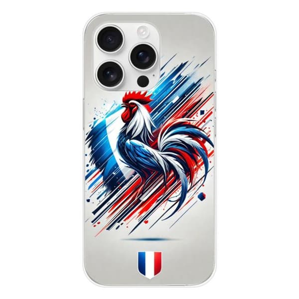 Tryckt silikonfodral som är kompatibelt med Apple iPhone 16 Pro French Rooster