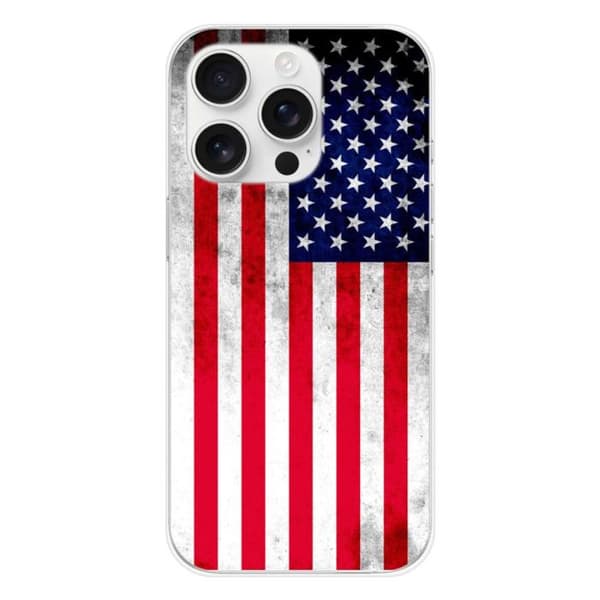 Tryckt silikonfodral som är kompatibelt med Apple iPhone 16 Pro USA flagga