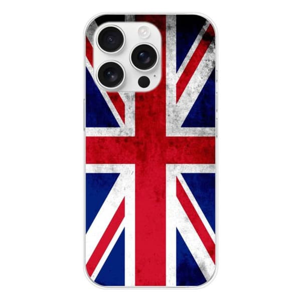 Tryckt silikonfodral som är kompatibelt med Apple iPhone 16 Pro Englands flagga