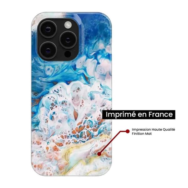 Tryckt silikonfodral som är kompatibelt med Apple iPhone 12 Ocean marmor