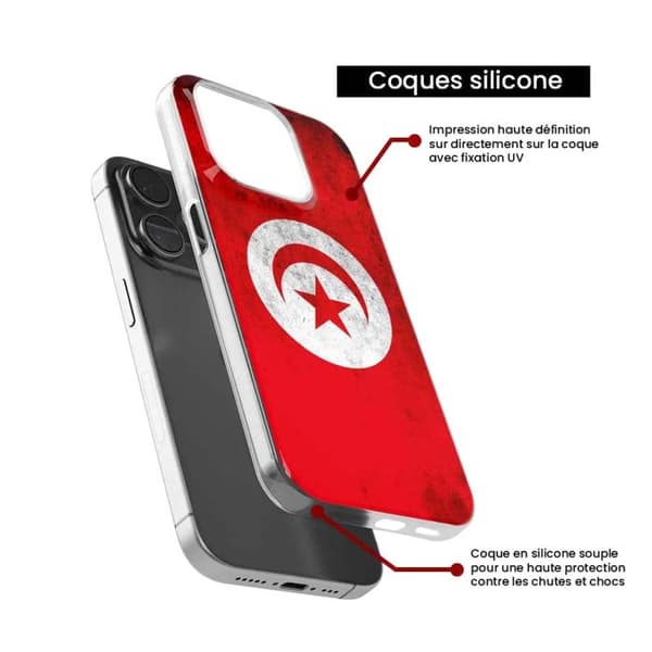 Tryckt silikonfodral som är kompatibelt med Huawei Honor X8A Tunisiens flagga