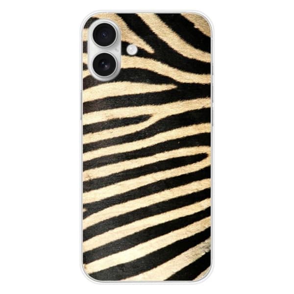 Tryckt silikonfodral som är kompatibelt med Apple iPhone 16 Plus Zebra