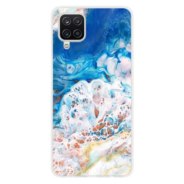 Tryckt silikonfodral som är kompatibelt med Samsung Galaxy A12 5G Ocean marmor
