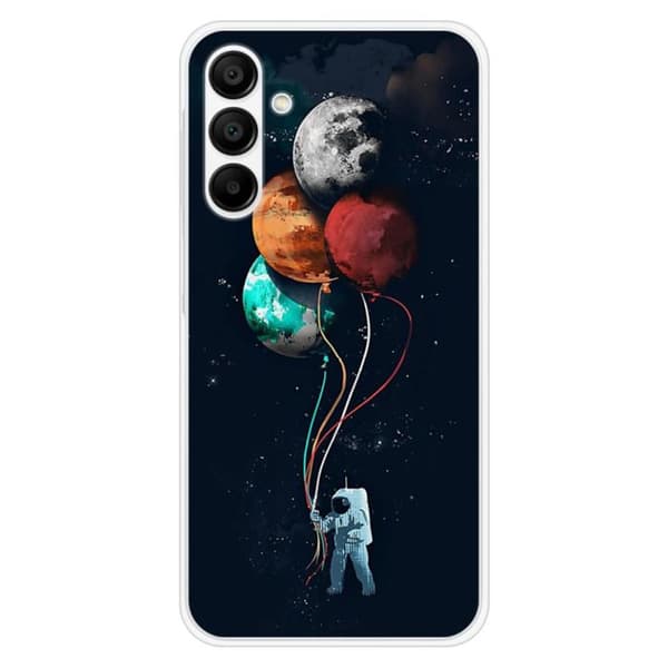 Tryckt silikonfodral som är kompatibelt med Samsung Galaxy A15 Balloon Cosmonaut