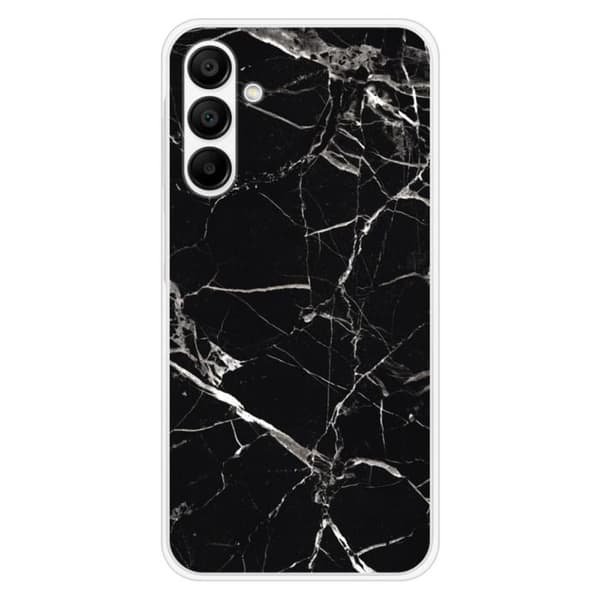 Tryckt silikonfodral som är kompatibelt med Samsung Galaxy A15 Marble Black