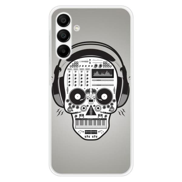 Tryckt silikonfodral som är kompatibelt med Samsung Galaxy A15 Skull Music