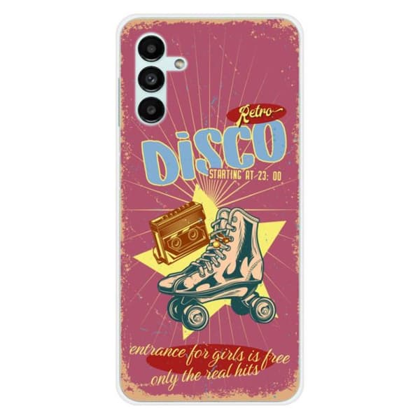 Tryckt silikonfodral som är kompatibelt med Samsung Galaxy A13 5G Galaxy A04S Retro disco
