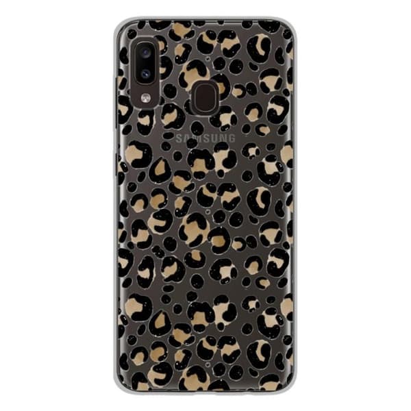 Tryckt silikonfodral som är kompatibelt med Samsung Galaxy A20e Leopard