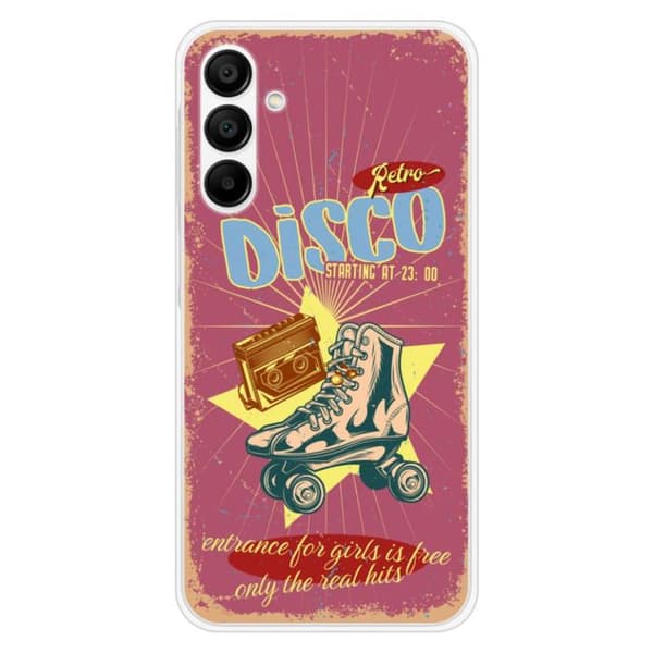 Tryckt silikonfodral som är kompatibelt med Samsung Galaxy A15 Retro disco