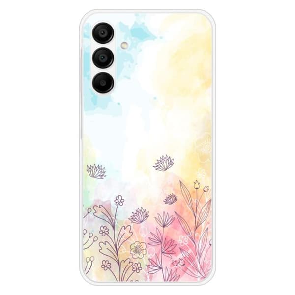 Tryckt silikonfodral som är kompatibelt med Samsung Galaxy A15 akvarellblommor