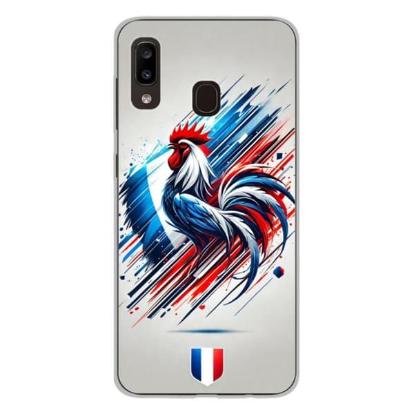 Tryckt silikonfodral som är kompatibelt med Samsung Galaxy A20e French Rooster