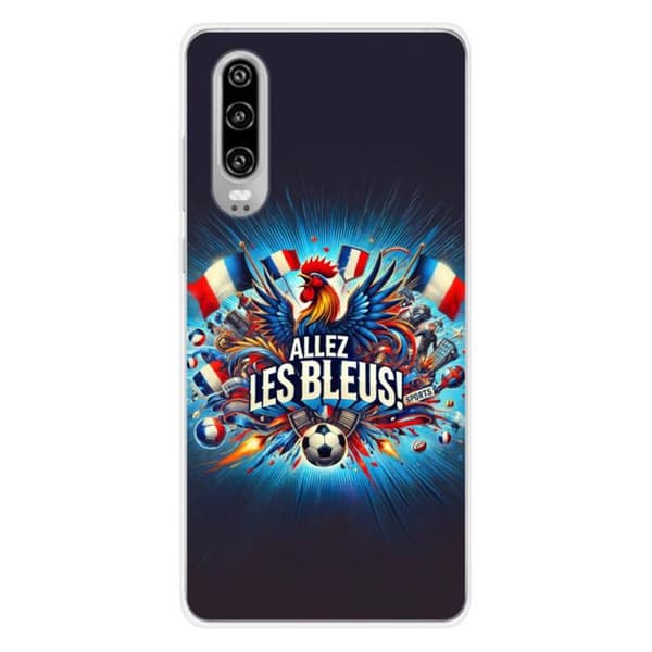 Tryckt silikonfodral kompatibelt med Huawei P30 Come on blues