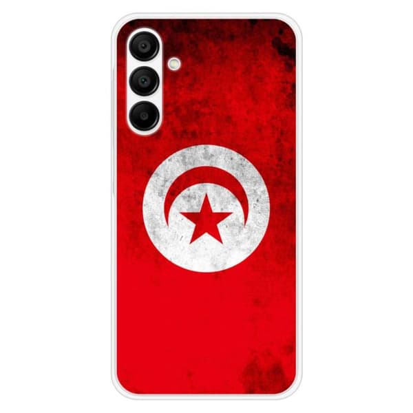 Tryckt silikonfodral som är kompatibelt med Samsung Galaxy A15 Tunisiens flagga
