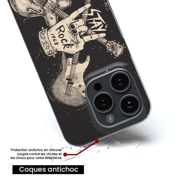 Tryckt silikonfodral som är kompatibelt med Samsung Galaxy A15 Stay rock