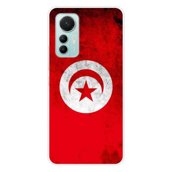 Tryckt silikonfodral som är kompatibelt med Xiaomi Mi 12 Lite Tunisiens flagga