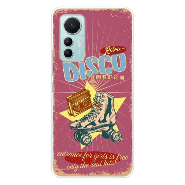 Tryckt silikonfodral som är kompatibelt med Xiaomi Mi 12 Lite Retro disco