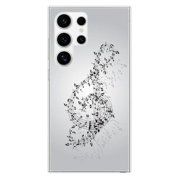 Tryckt silikonfodral som är kompatibelt med Samsung Galaxy S24 Ultra Valse des notes