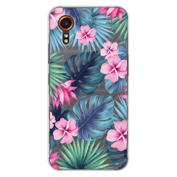 Tryckt silikonfodral som är kompatibelt med Samsung Galaxy XCover 7 Tropical Watercolor