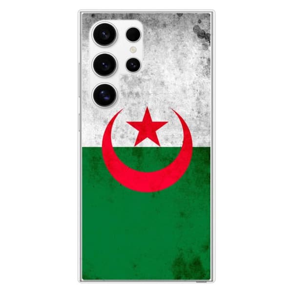 Tryckt silikonfodral som är kompatibelt med Samsung Galaxy S24 Ultra Algeriets flagga