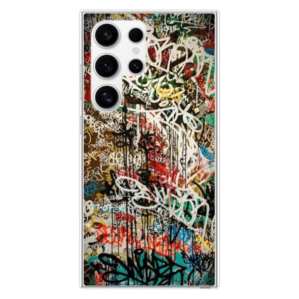 Tryckt silikonfodral som är kompatibelt med Samsung Galaxy S24 Ultra Graffiti 1