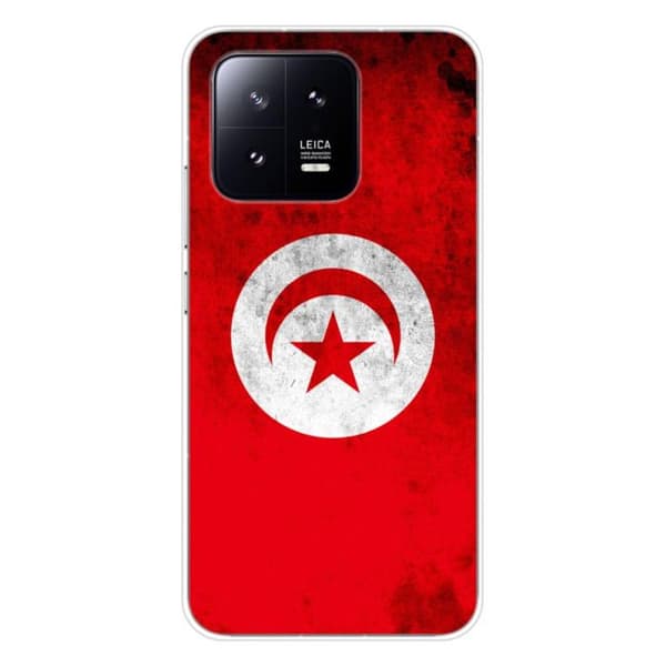 Tryckt silikonfodral som är kompatibelt med Xiaomi 13 Tunisiens flagga