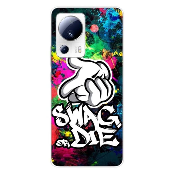 Tryckt silikonfodral som är kompatibelt med Xiaomi 13 Lite Swag or die
