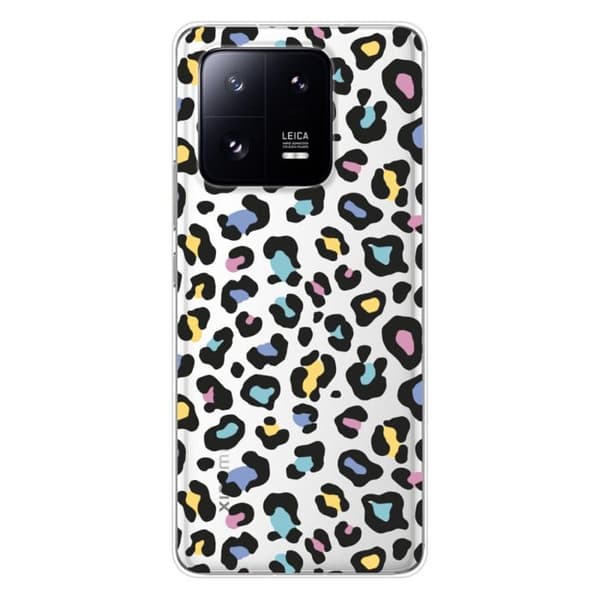 Tryckt silikonfodral som är kompatibelt med Xiaomi 13 Pro Colorful leopard