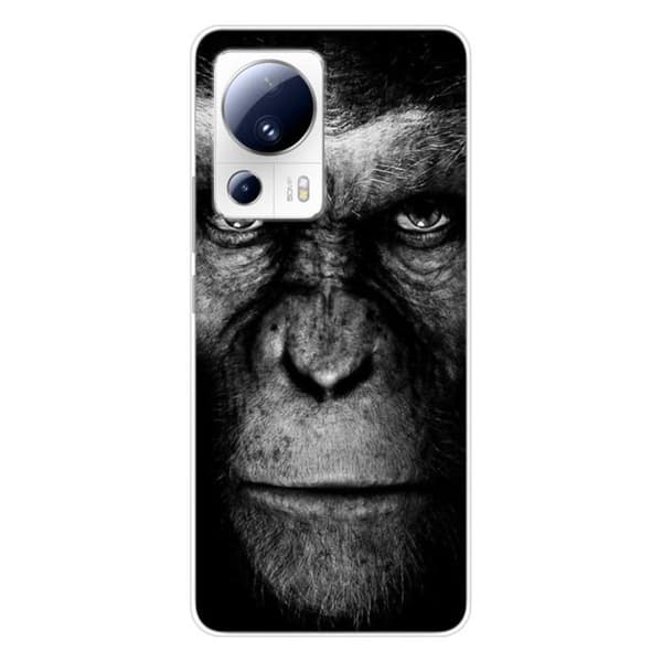 Tryckt silikonfodral som är kompatibelt med Xiaomi 13 Lite Monkey