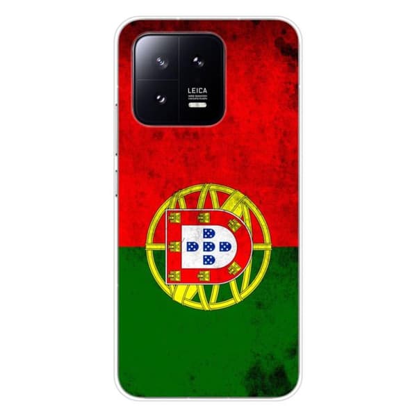 Tryckt silikonfodral som är kompatibelt med Xiaomi 13 Portugals flagga