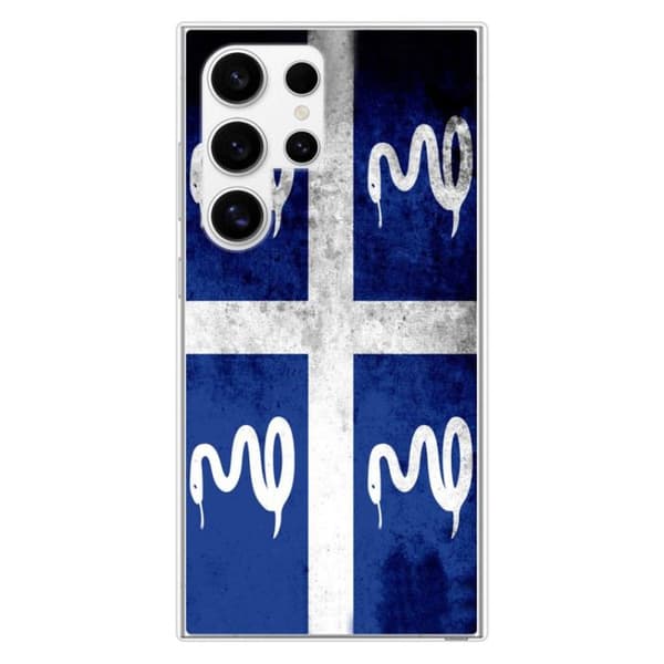 Tryckt silikonfodral som är kompatibelt med Samsung Galaxy S24 Ultra Martinique flagga
