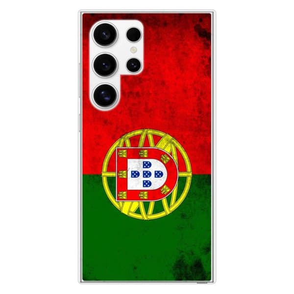 Tryckt silikonfodral som är kompatibelt med Samsung Galaxy S24 Ultra Portugal flagga