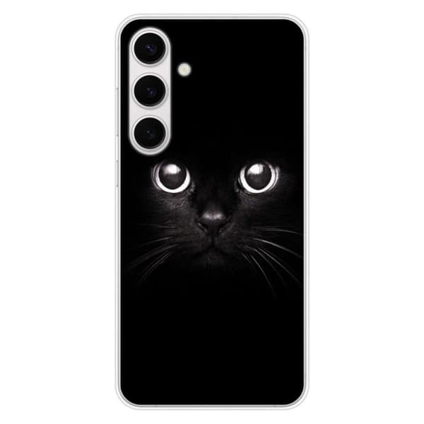 Tryckt silikonfodral som är kompatibelt med Samsung Galaxy S24 FE Cat eyes