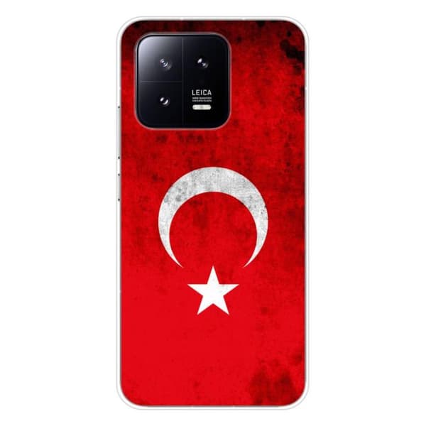 Tryckt silikonfodral som är kompatibelt med Xiaomi 13 Türkiye-flaggan