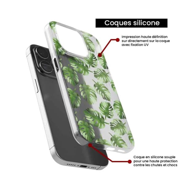 Tryckt silikonfodral som är kompatibelt med Xiaomi 13 Lite Monstera-blad