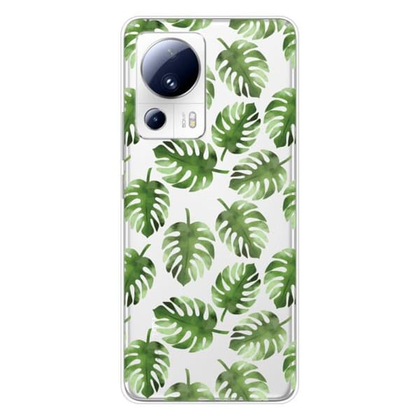Tryckt silikonfodral som är kompatibelt med Xiaomi 13 Lite Monstera-blad