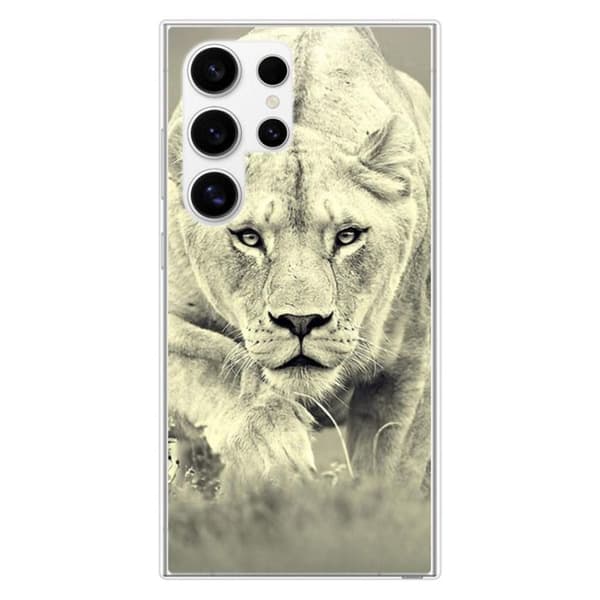 Tryckt silikonfodral som är kompatibelt med Samsung Galaxy S24 Ultra Lioness