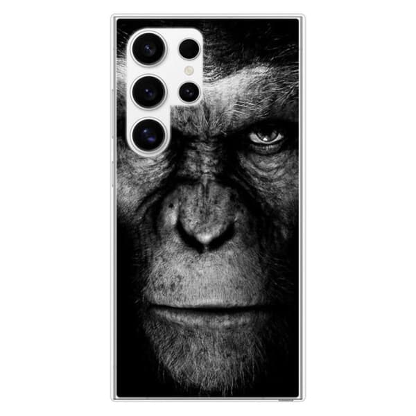 Tryckt silikonfodral som är kompatibelt med Samsung Galaxy S24 Ultra Monkey