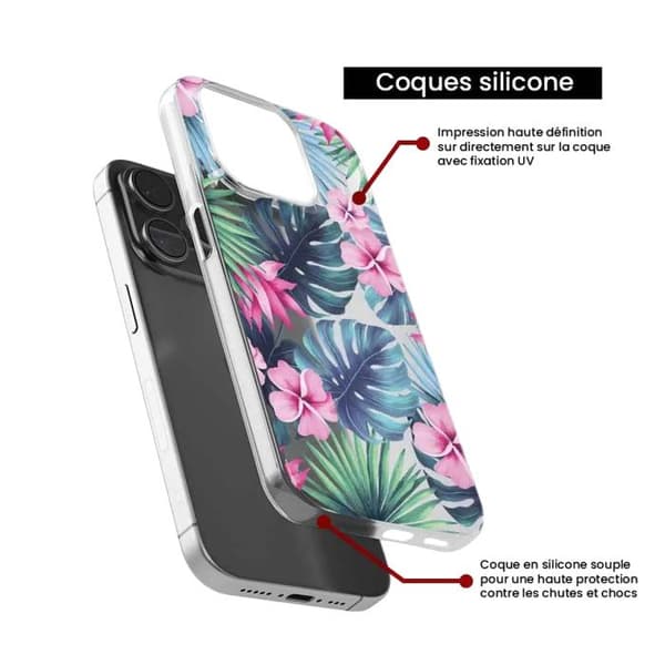 Tryckt silikonfodral som är kompatibelt med Xiaomi 13 Tropical Watercolor